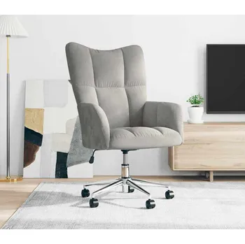 Křeslo vidaXL Relaxační křeslo samet [328170] Barva: světle šedá