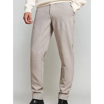 Pánské kalhoty Sinsay - Slim fit chino kalhoty s kostkovaným vzorem - šedá - 147EV-09X - 147EV-09X-38