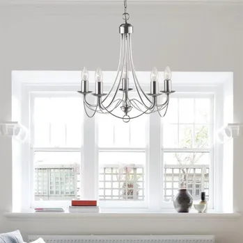 Svítidlo Searchlight 6345-5SS Závěsný pětiramenný lustr MAYPOLE chrom