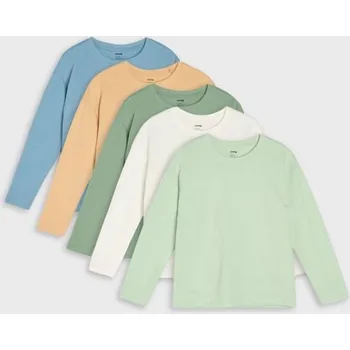 Sinsay - Bavlněná trička 5 pack - hořčicová - 578DN-17X - 578DN-17X-122