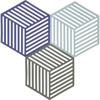 Zone Denmark, Podložky pod hrnce Hexagon modro-zelené 3 ks - Formadore