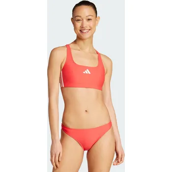 Dámské oblečení ADIDAS Plavky 3-Stripes V-Back 36 BÍLÁ|ČERVENÁ