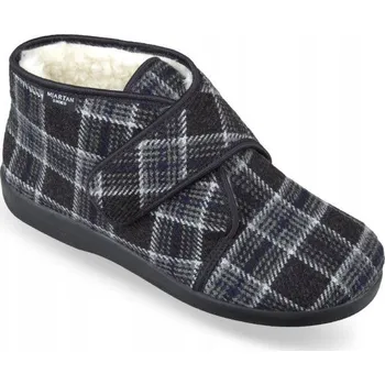 Pánská móda Pánské vlněné bačkory na suchý zip, kostkovaný vzor