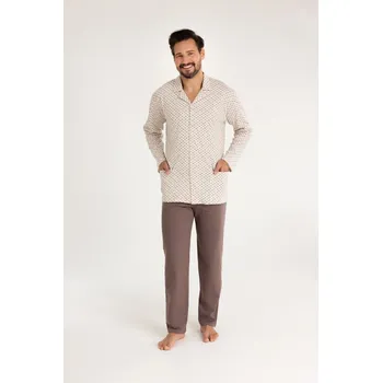 Pánské pyžamo Regina 486 béžové pánské pyžamo