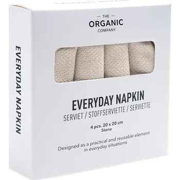 Papírový ubrousek The Organic Company, Ubrousky Everyday 20 x 20 cm světle béžové 4 ks - Formadore