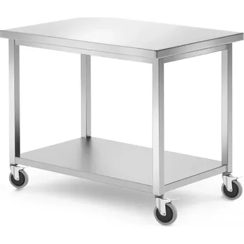 Dílenský stůl Mobilní stůl, s policí - přišroubovaný, HENDI, Kitchen Line, 1000x700x(H)850mm | 815786