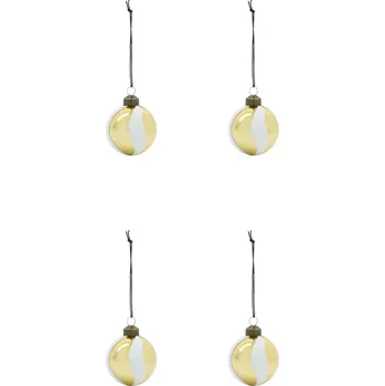 Vánoce House Doctor, Vánoční koule HDTwister, zlato-bílé, 4 ks - Formadore