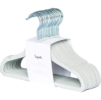 3 sprouts, Věšáky na dětské oblečení 3 Sprouts samet světlý šedé 15 ks - Formadore