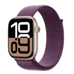 APPLE Watch Series 10 GPS + Cellular 42mm Rose Gold Aluminium Case with Plum Sport Loop
