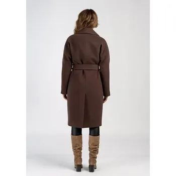 Dámské oblečení Salme Vlněný kabát Fabia Hnědá Regular Fit 40
