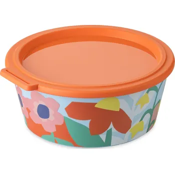 Dóza na potraviny Koziol, Nádoba Nora s květy s víkem 1,3 l oranžovo-modrá - Formadore