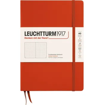 Diář Leuchtturm 1917, Tečkovaný zápisník v pevné vazbě Leuchtturm 1917 A5, 251 stran, tmavě oranžový, 80 g/m² - Formadore