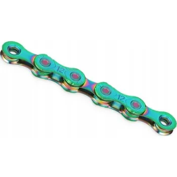 Řetěz na kolo KMC Řetěz X12 126 článků Aurora Zelený BOX + spojka