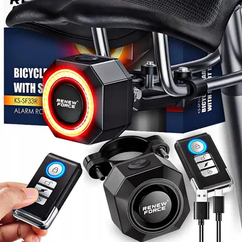 IP kamera Bezdrátový alarm na kolo Renew Force černý s dálkovým ovládáním 110 dB