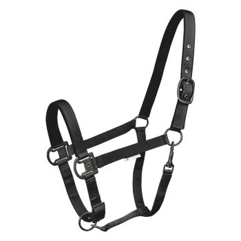 Vybavení pro koně Ohlávka Waldhausen Gloomy – černá Barva: černá, Velikost: PON