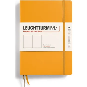 Diář Leuchtturm 1917, Notes hladký v tvrdých deskách Leuchtturm 1917 A5, 251 stran, oranžový, 80 g/m² - Formadore