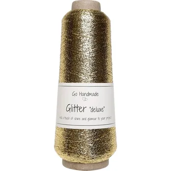 Nit Metalizovaná nit Go Handmade Glitter "deluxe" 3600 m zlatá, odstín čisté zlato