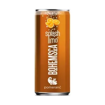 Nápoj pro sportovce Splash limonáda pomeranč plech 250 ml