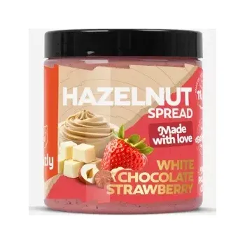 Cukrovinka Lískooříškový krém s bílou čokoládou a jahodovým prachem 250 g