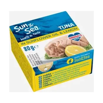 konzervovaná ryba Sun&Sea Tuňák ve slunečnicovém oleji s citronem 80 g