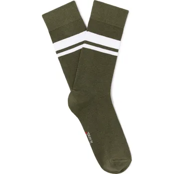 Pánské oblečení Celio Lisostripe vysoké ponožky Celio bílá | kaki 3506014