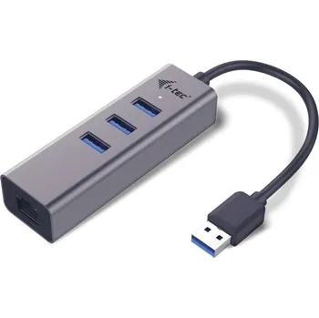 USB hub i-tec USB 3.0 Metal HUB 3 Port + Gigabit Ethernet Adapter