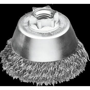 Drátěný kartáč Lessmann 421147 | Hrncový kartáč, zvlněný drát 60 mm / 0,20 ocelový drát zvlněný