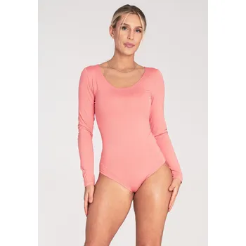 Body Klasické body s dlouhým rukávem a lodičkovým výstřihem M1038 Barva: Korálová, Velikost: S