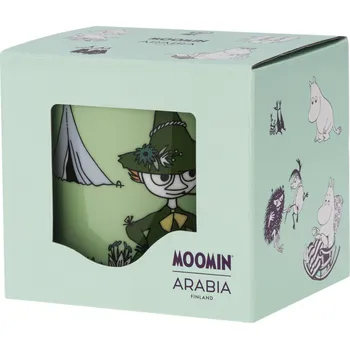 Arabia Finland, Hrnek Arabia Finland Box 80 Anniversary Mumínci, Šňupálek, zelený - Formadore