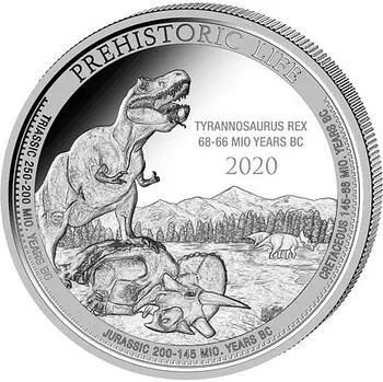 Stříbrná mince Tyranosaurus Rex 1 Oz 2020 (1.)