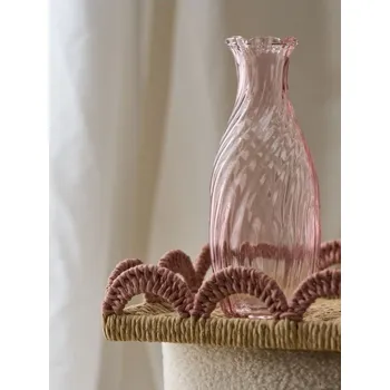 Váza Sinsay - Skleněná váza s reliéfním vzorem - pastelová růžová - 467IN-03X - 467IN-03X-ONE