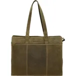 Zelená kožená kabelka na notebook „Answer“