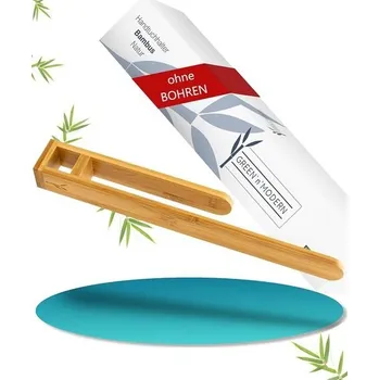 Dřevěný věšák na ručníky bez vrtání | Samolepicí bambusový držák na ručníky | Držák na ručníky pro