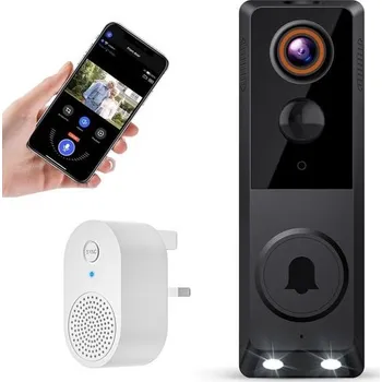 Zabezpečení domácnosti Blazique Chytrá videokamera se zvonkem, bezdrátová vnitřní/venkovní bezpečnostní kamera s detekcí