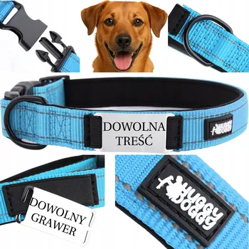 Obojek pro psa Obojek pro psa látkový s gravírováním HUGGY DOGGY vel. S