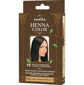 Barva na vlasy Venita Henna Color 19 Černá Čokoláda bylinný tónovací kondicionér s přírodní hennou