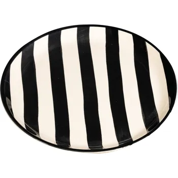 Talíř Zafferano, Jídelní talíř Lido Righe s pruhy 28 cm černý - Formadore