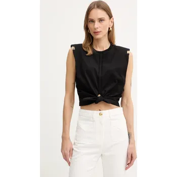 Bavlněná halenka Elisabetta Franchi MA01161E2 černá 99X, vel. 38