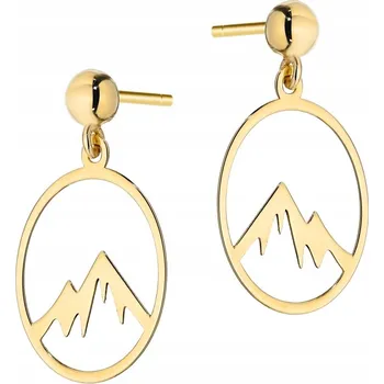 Náušnice ZLATÉ VISACÍ NÁUŠNICE Ryzost 585 Hory v Kruzích Kroužky Kulička Puzetka 14k