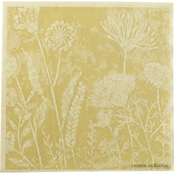 Papírový ubrousek Bloomingville, Papírové ubrousky Faustina 33 x 33 cm žluto-zelené 20 ks - Formadore