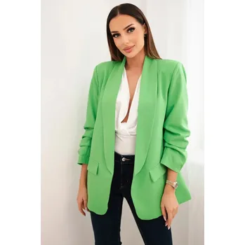 Dámské sako Sako s klopami elegantní zelená neon UNI