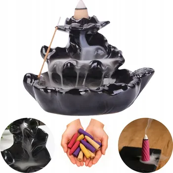 Aroma lampa AROMALAMPA KERAMICKÝ VODOPÁD AROMATERAPIE BACKFLOW + 36 KADIDEL