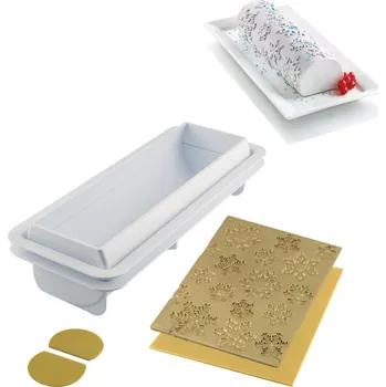 Nádoba na pečení Silikomart, Forma na pečení Frozen Buche s plastickou podložkou pro zdobení 2 díly - Formadore