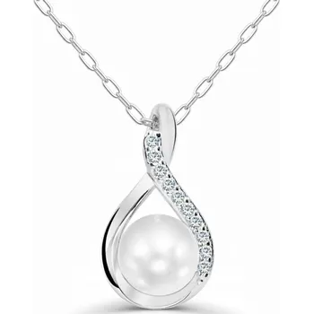 Náhrdelník stříbrný náhrdelník s perlou stříbrná