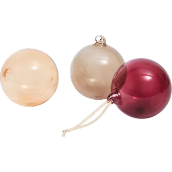 Vánoční dekorace Ferm Living, Vánoční ozdoby Ferm Living L, poloprůhledné, zlatá, žlutá a červená, 3 ks - Formadore