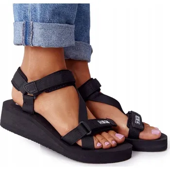 Dámské sandále Big Star dámské sandály FF274A349 BLACK na klínku, velikost 36