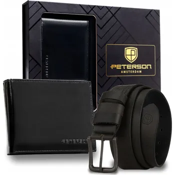 Peněženka Peterson pánská peněženka z pravé kůže černá - muž