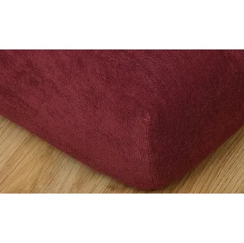 Prostěradlo froté 120x220cm vyšší matrace bordó