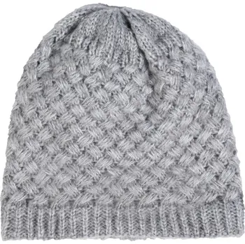 Módní doplněk Čepice HKM Lucy – zimní pletená čepice s fleecovou podšívkou Barva: šedá