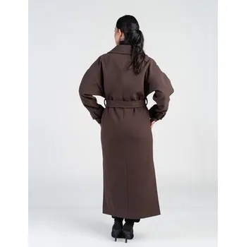 Dámské oblečení Salme Vlněný kabát Salma Hnědá Regular Fit 38